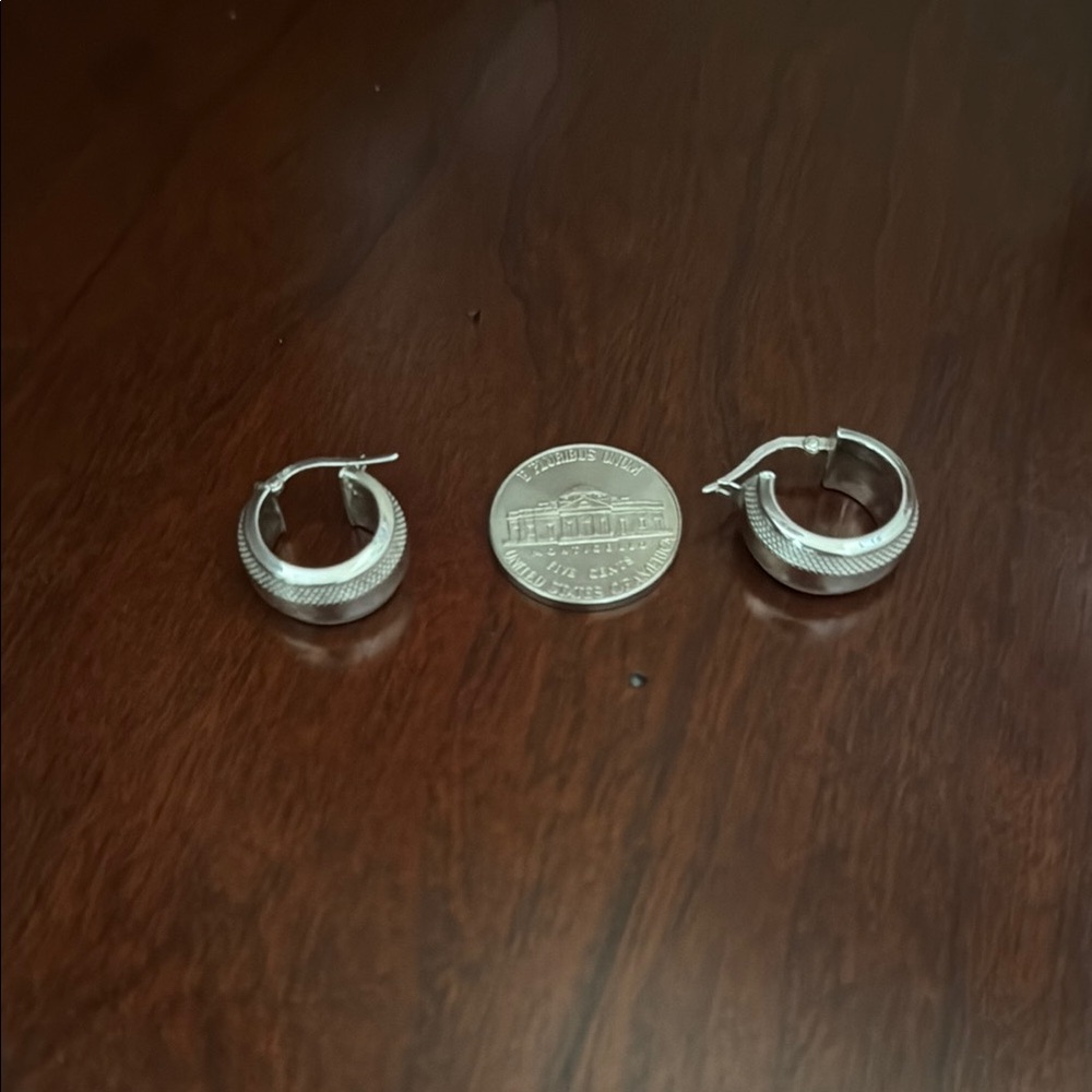 White gold Hoop Earrings